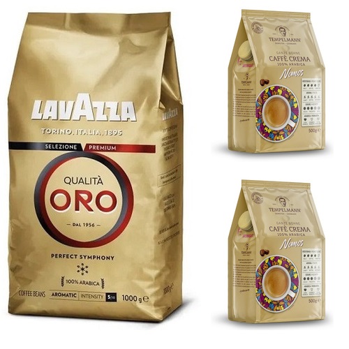 Зерновой кофе Lavazza и 2 шт Tempelmann